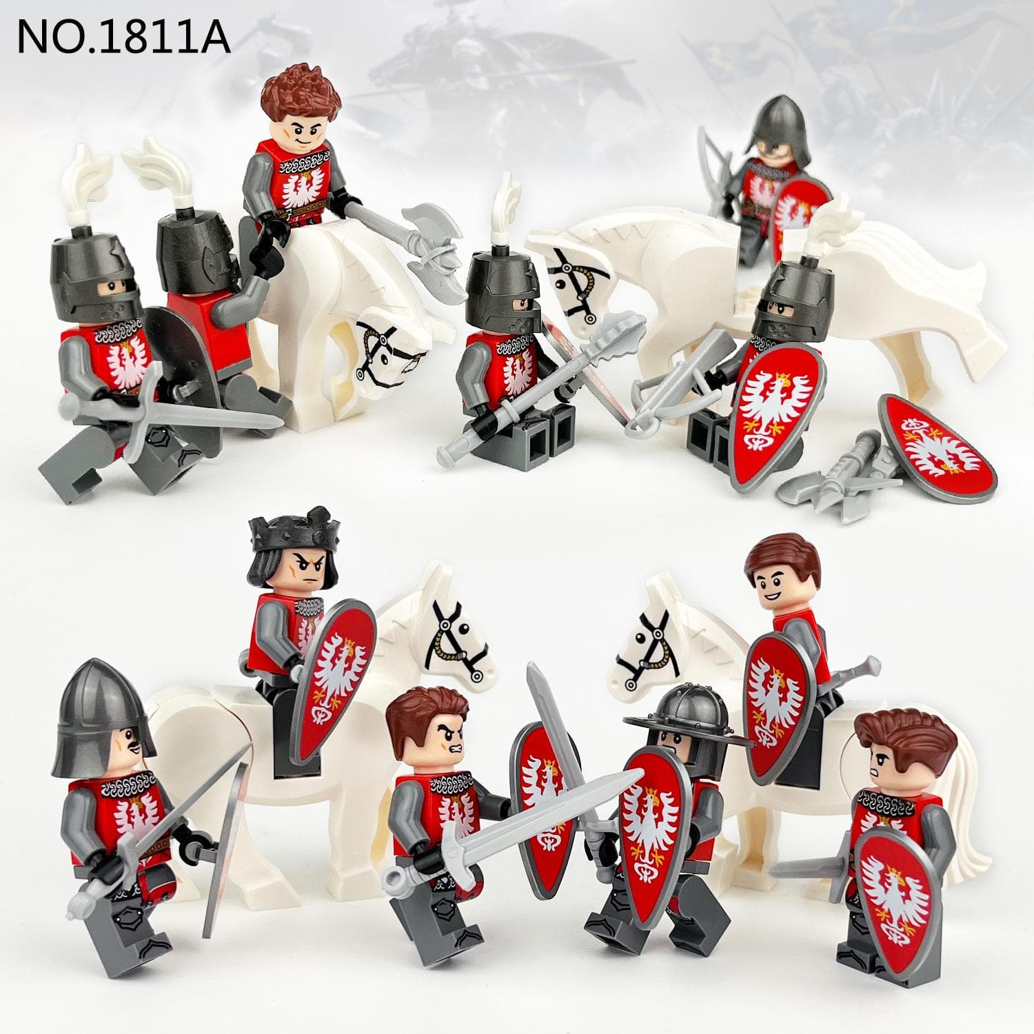 12doll Medieval War Horse Children Building Blocks