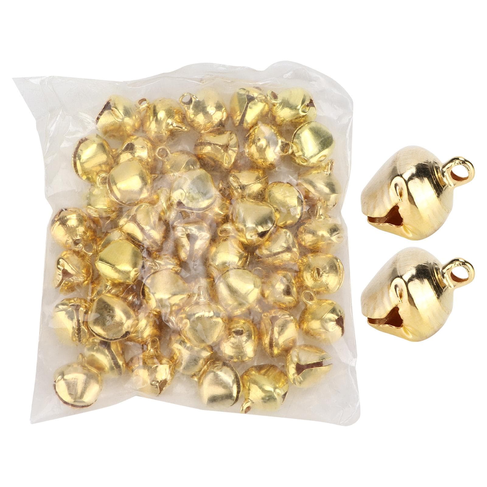 50pcs Small Bells DIY Mini Tiny Iron Jingle Bells with Hole for Craft Jewelry Festival Birthday