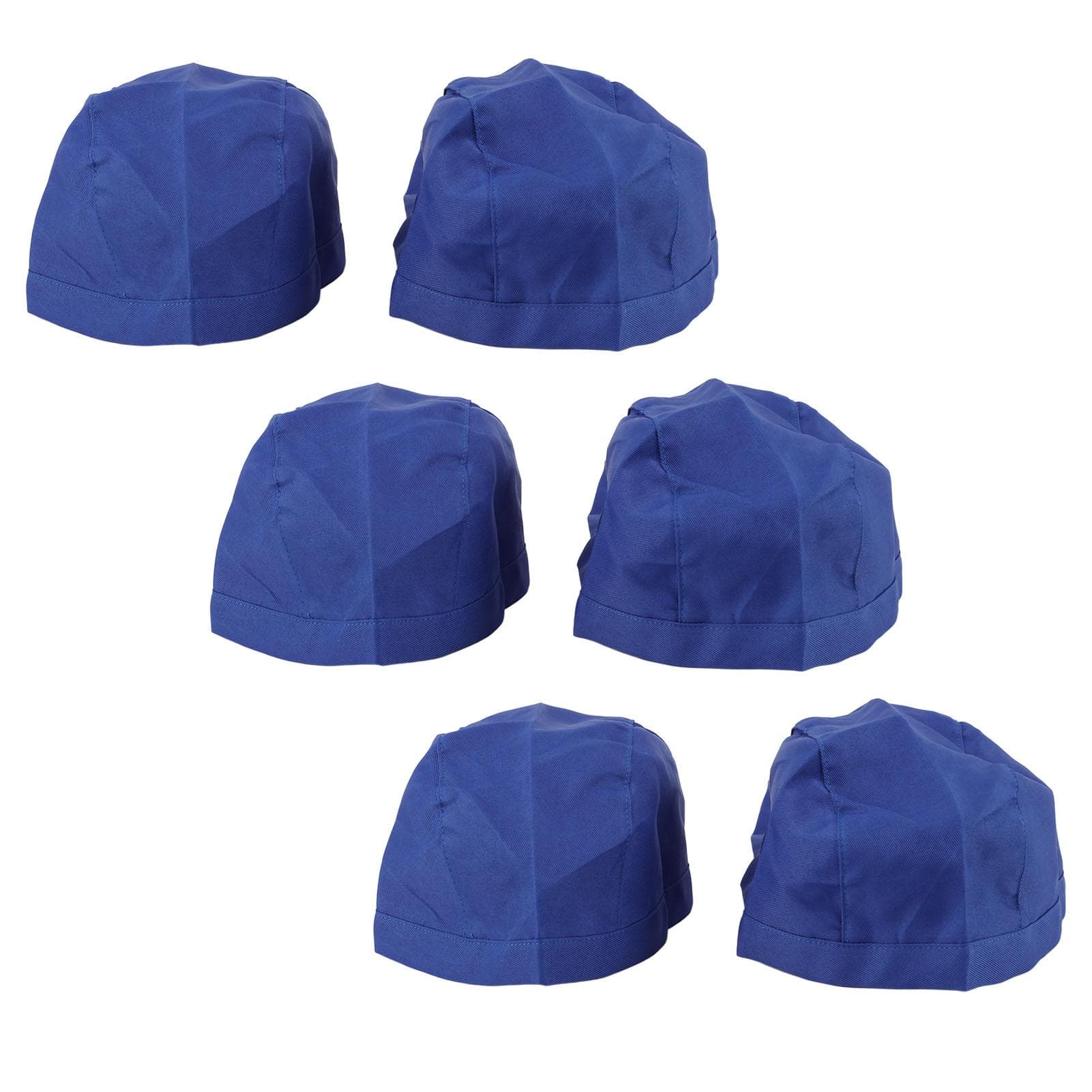 6 Pcs Kitchen Skull Hat Royal Blue Cotton Breathable Comfortable Adjustable Cooking Skull Cap