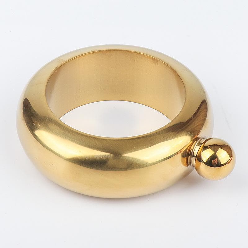 Bangle Flask Stainless Steel Wine Hip Flask Bracelet Shaped Whiskey Drinkware Funnel Wine Bottle Set Funnel gold