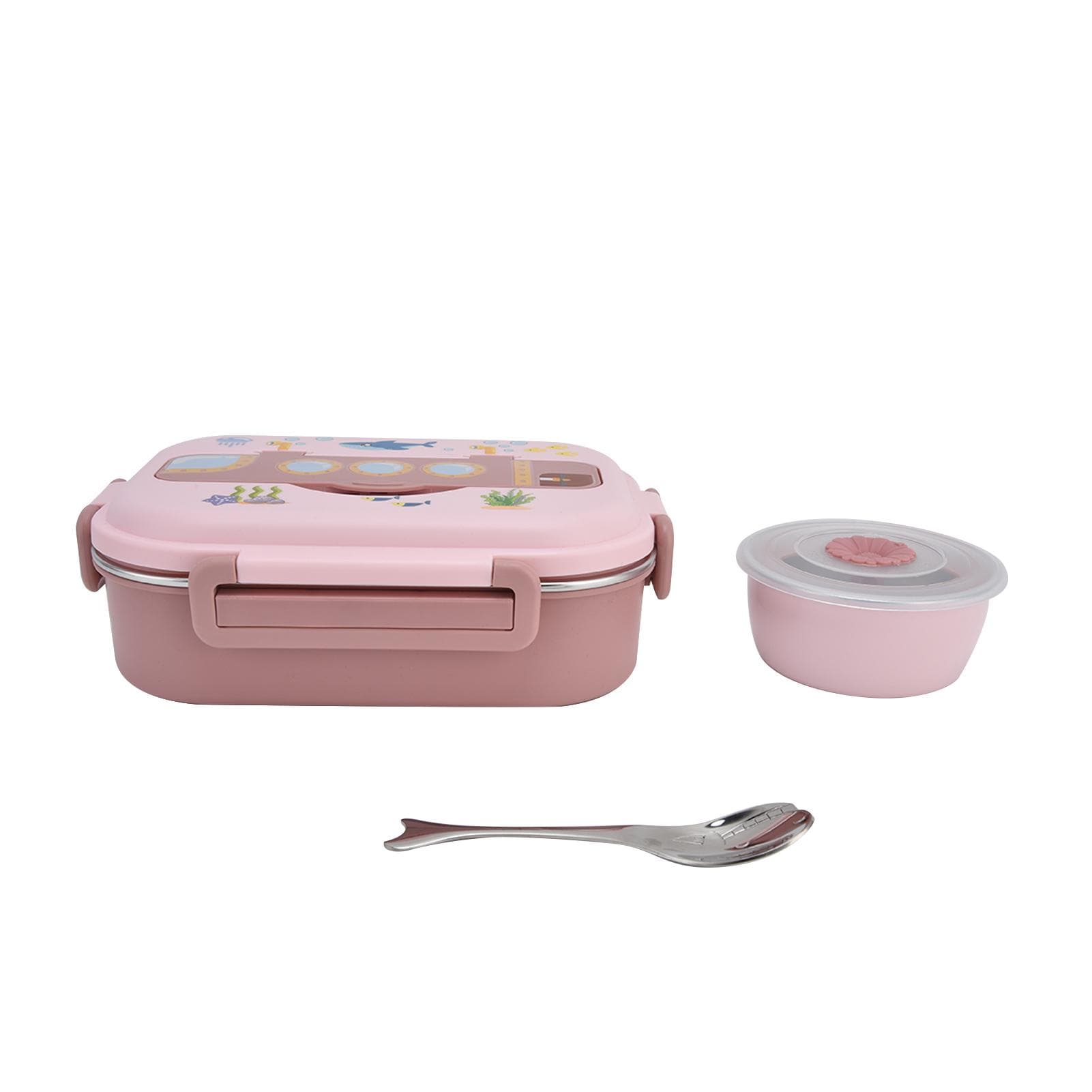 Lunch Box Stainless Steel Sealed and Insulated Lunch Box LeakProof Cartoon Lunch Box for Kids pink
