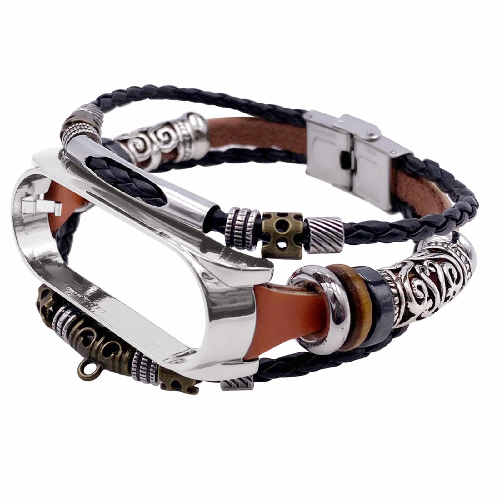 Retro Strap Replacement for Mi Band 6/6 NFC Wrist Strap Compatible with Xiaomi Mi Band 5 Leather 6