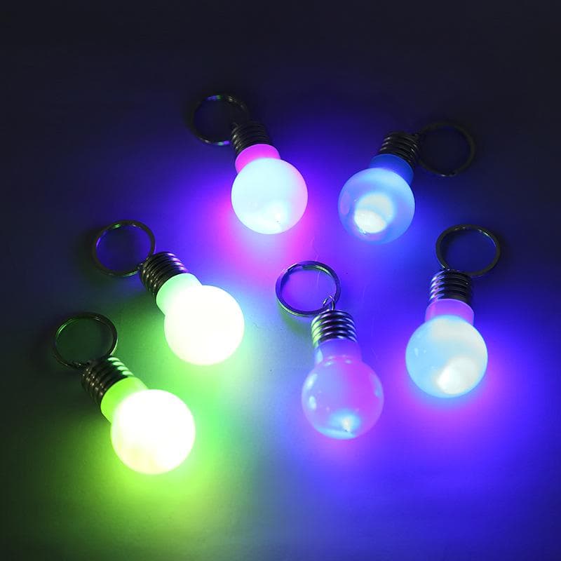 Fahsion Colorful Changing LED Flashlight Mini Luminous Bulb Lamp Key Chain Creative Toys Gift 3Pcs