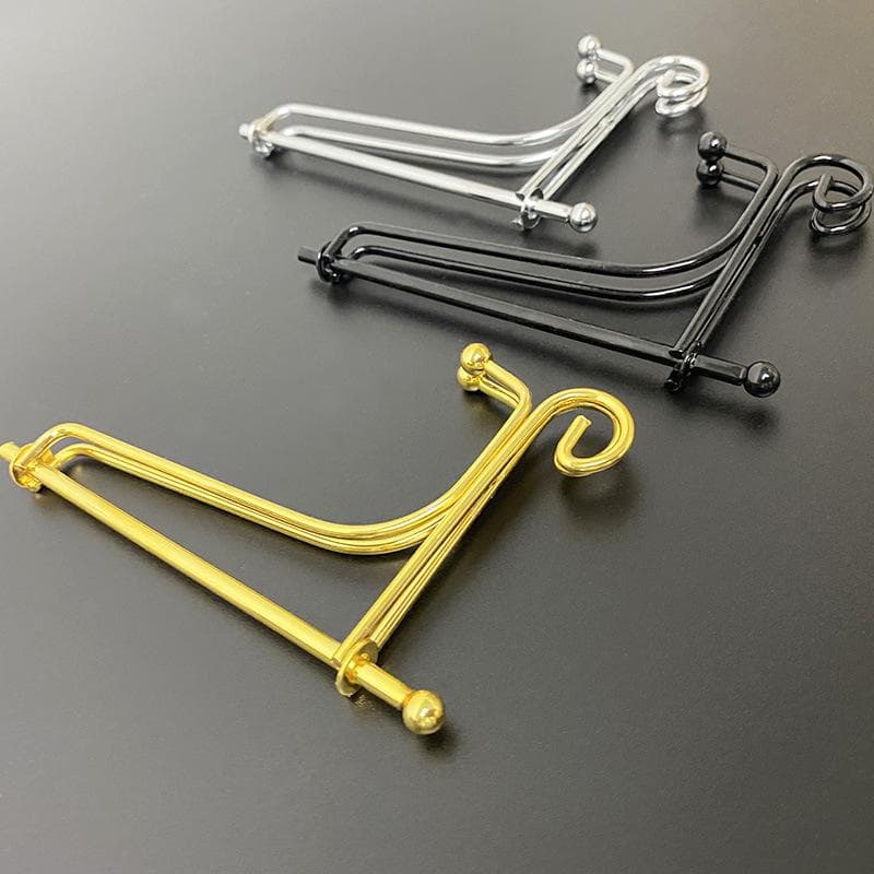 Ornament bracket plate display rack dishes rack Puer tea cake base support frame handicraft photo Plating gold 5 inch