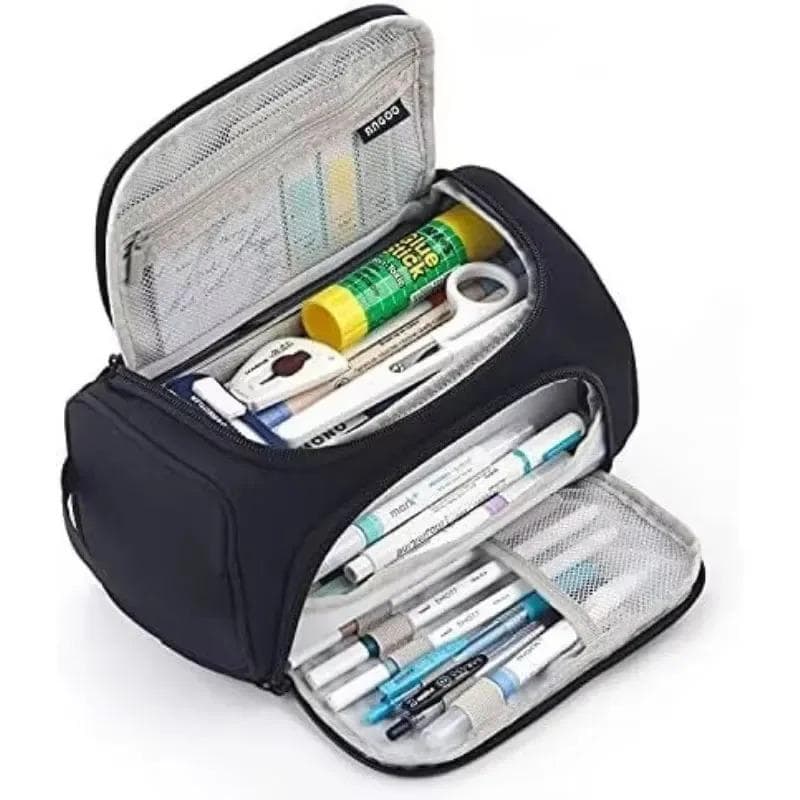 Super Big Pencil Case Cute Pencil Box Storage Bag Large Capacity for Boy Girl Kid's Gift Multipurpose Pencil Bag School Stationery black