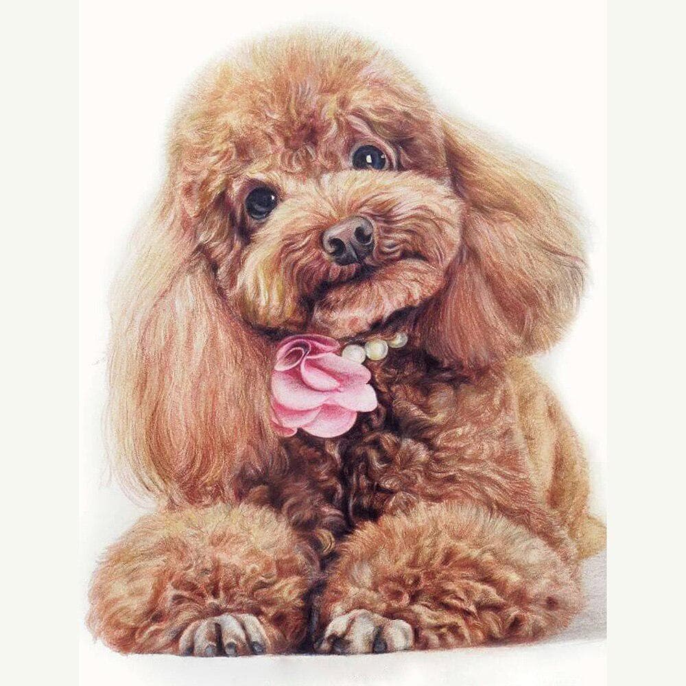 Handicrafts Teddy dog 5D Diy Diamond Painting Cross Stitch Animal Diamond embroidery Mosaic Crystal European Home Decor 30X40CM