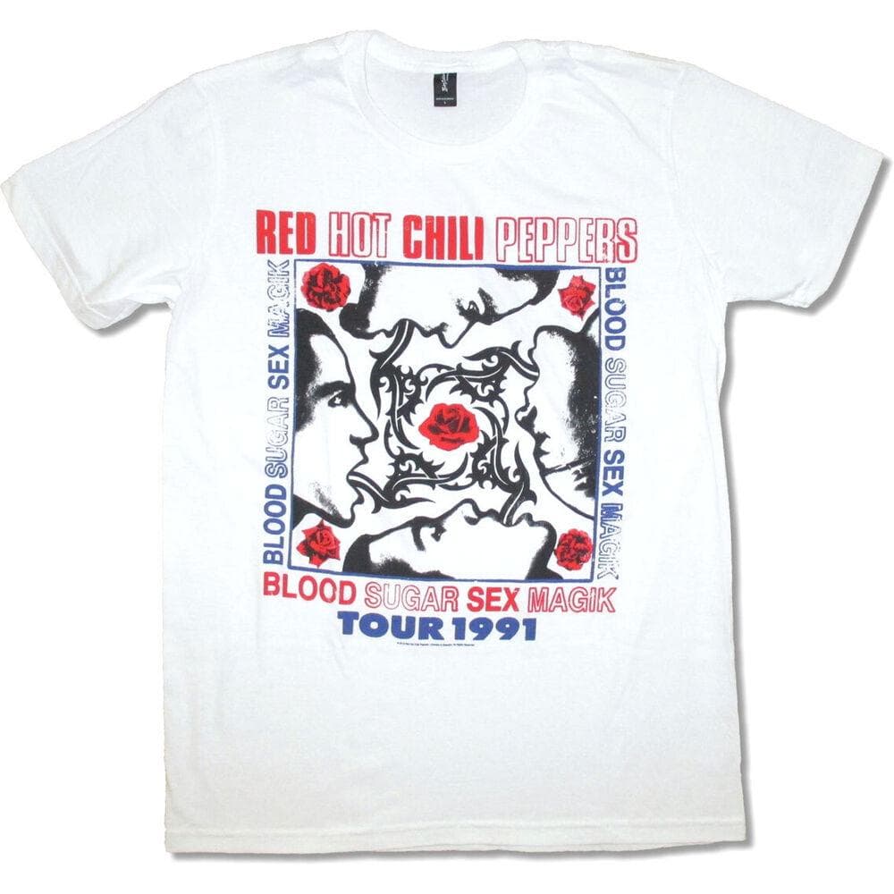 Red Hot Chili Peppers Blood Sugar 1991 Tour White Unisex T-shirt M
