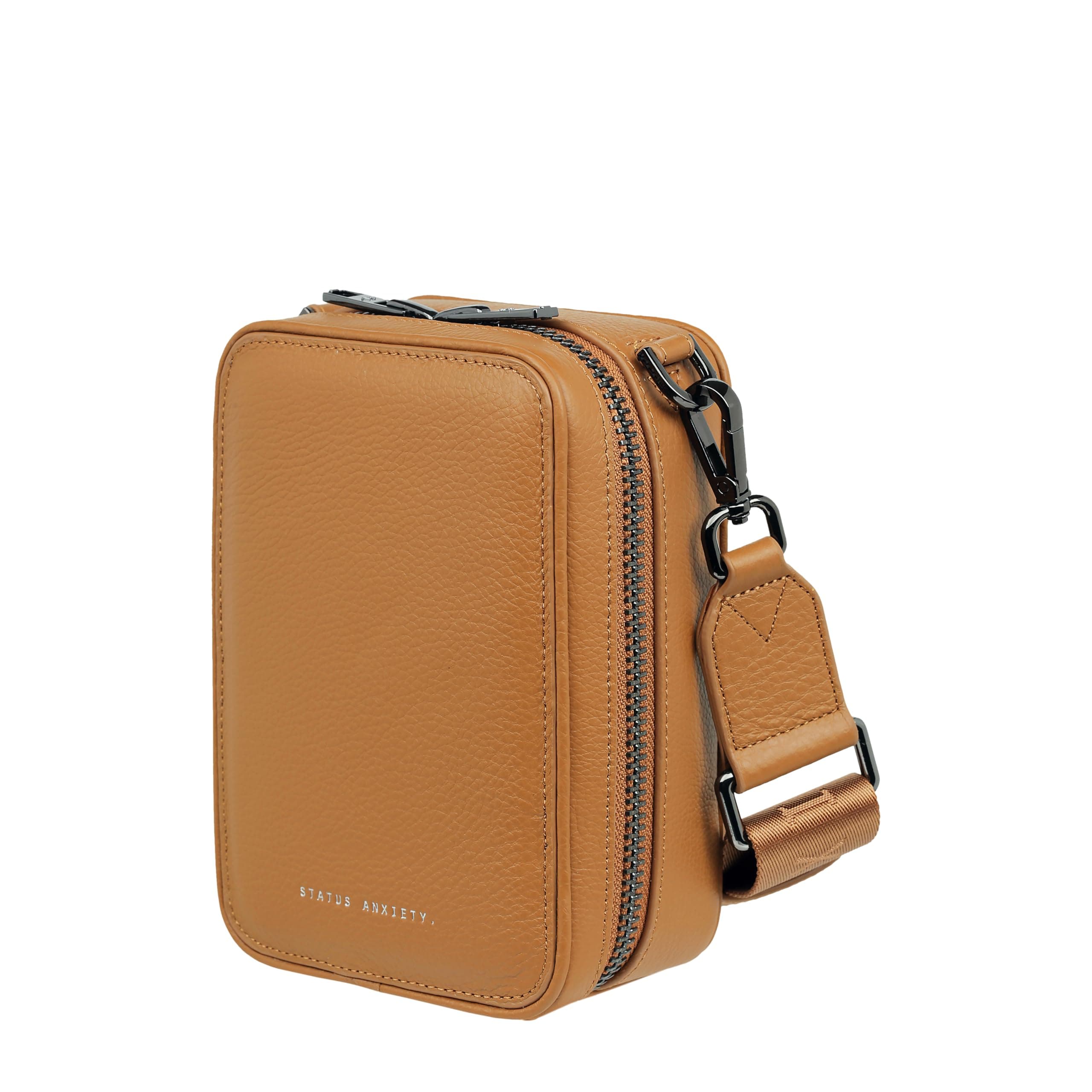 Status Anxiety GOOD LIFE Shoulder Mini Crossbody Leather Cowhide Korean Tan Women's Bag, Bag, Bag, Leather, Style,