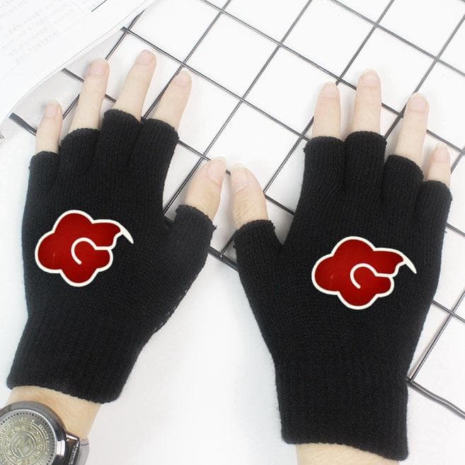 Naruto Sasuke Kakashi Anime Online Game Peripheral Half-finger Gloves Cotton Warm Autumn and Winter Students Yumi
