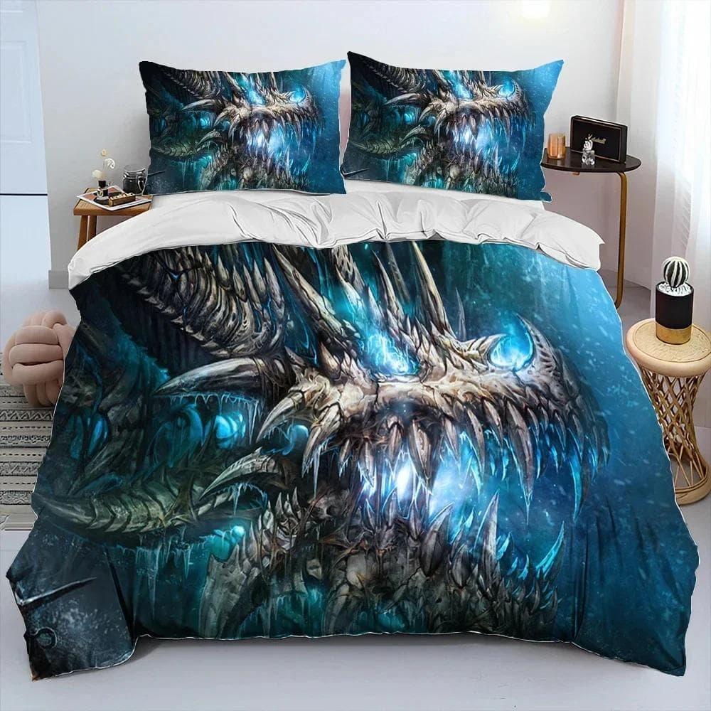 3D Print Game World Warcraft WOW Bedding Set Duvet Cover Bed Set Quilt Cover Pillowcase Comforter king Queen Size Boys Adult EU Single 135x200cm