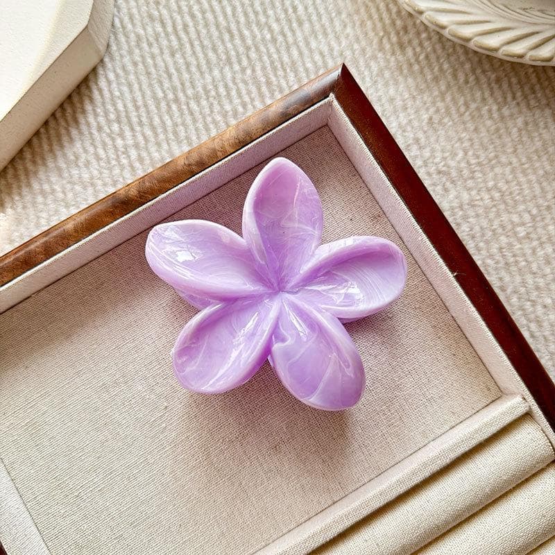 1Pcs Fashion Colorful Flower Hair Claw Clip Shark Ponytail Clip Temperament Hairpin Semi Tied Hair Clip Hair Accessories purple