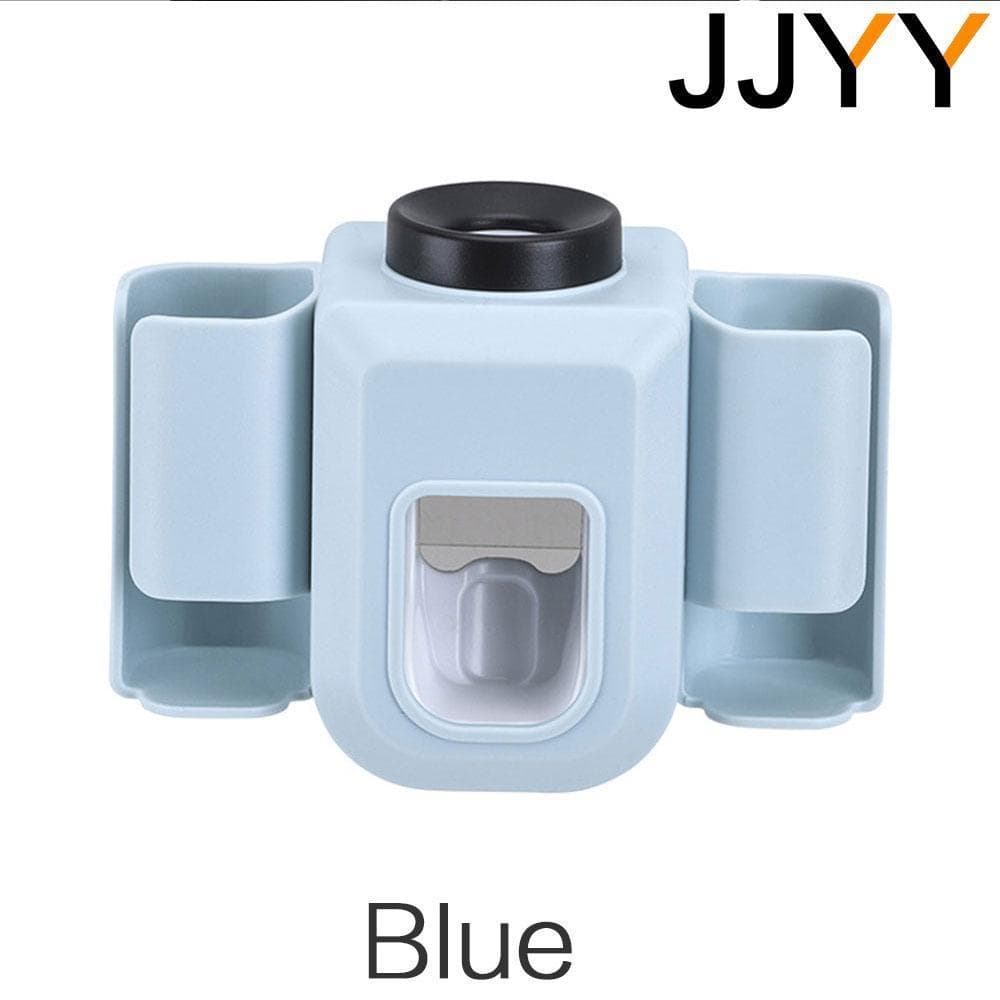 Electric Toothbrush Holder Hanging Lazy Person Automatic Toothpaste Squeezing Device Wall Mounted Non Perforated Holder Bathroom Accessories blue