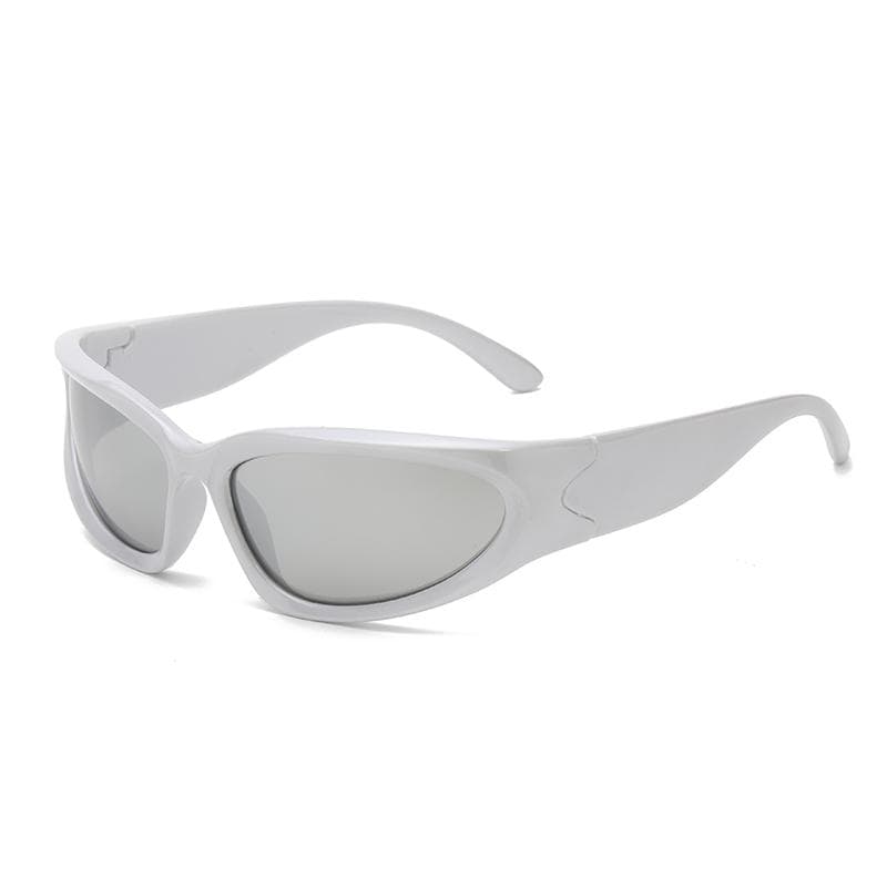 New Popular Women Punk Sunglasses Unique Oval Sun Glasses Men Goggle Shades Mirror Colorful Y2K Eyewear Protective