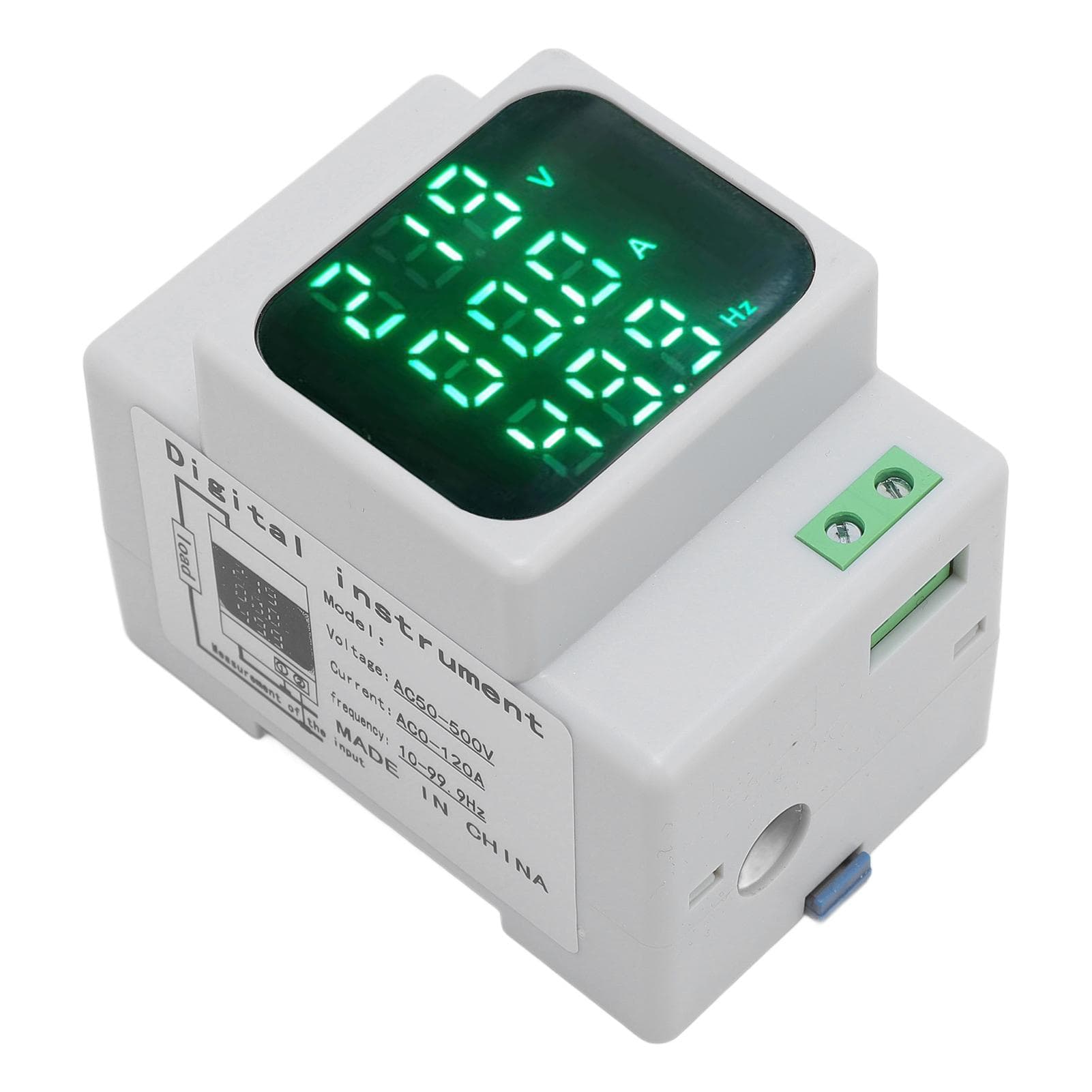 Multi Function Energy Meter Digital Display DIN Rail Mounted Voltage Ampere Frequency Tester