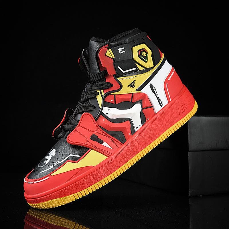 EVA Anime Limited Edition AJ High-Top Sneakers: Couples Men's Basketball & Casual Fashion Shoes EVA01, 41 red