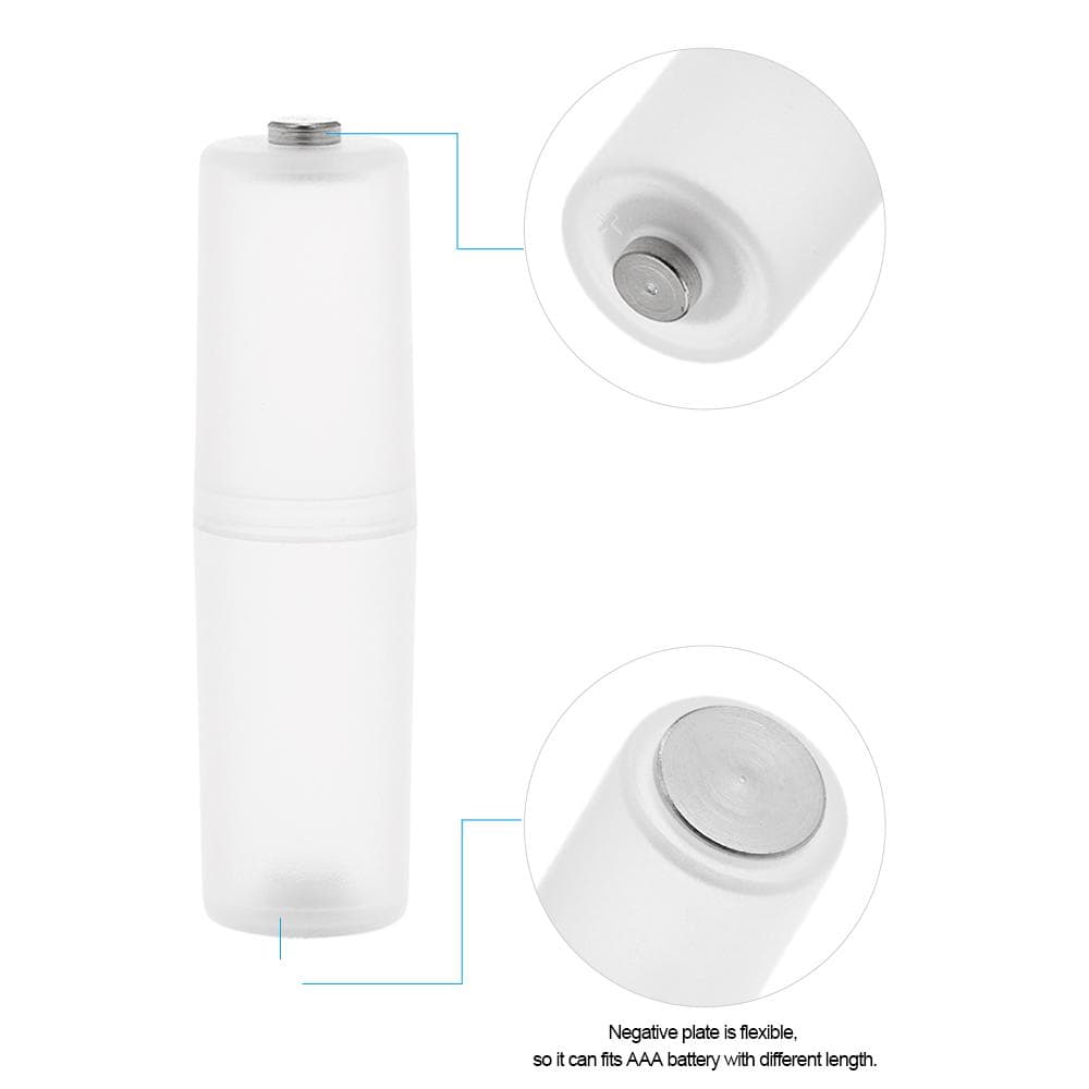 4 Pcs Battery Converter Adaptor AAA to AA Size Battery Protective Case Holder white