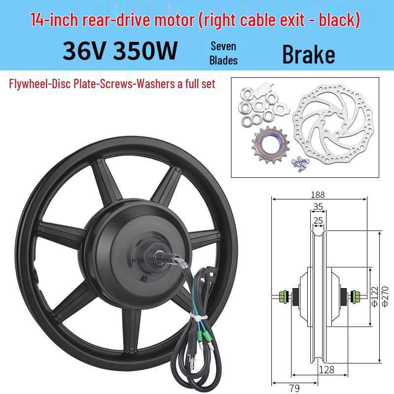 14 Folding Electric Bicycle Motor 36V/48V 350W-500W Front/Rear Drive High-Speed Hub