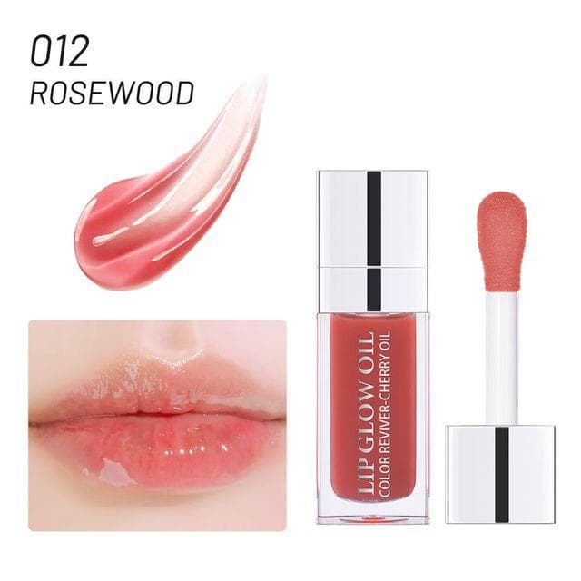 Clear Fashion 6ml Crystal Jelly Moisturizing Lip Oil Plumping Lip Gloss Sexy Plump Lip Glow Oil Tinted Lip Plumper Lips Makeup rosewood
