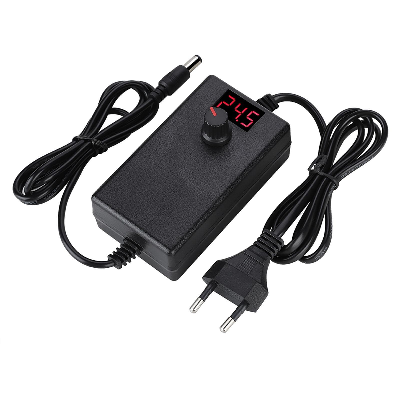 24W 9-24V LED Digital Display Voltage Adjustable Dimmable Power Adapter EU Plug