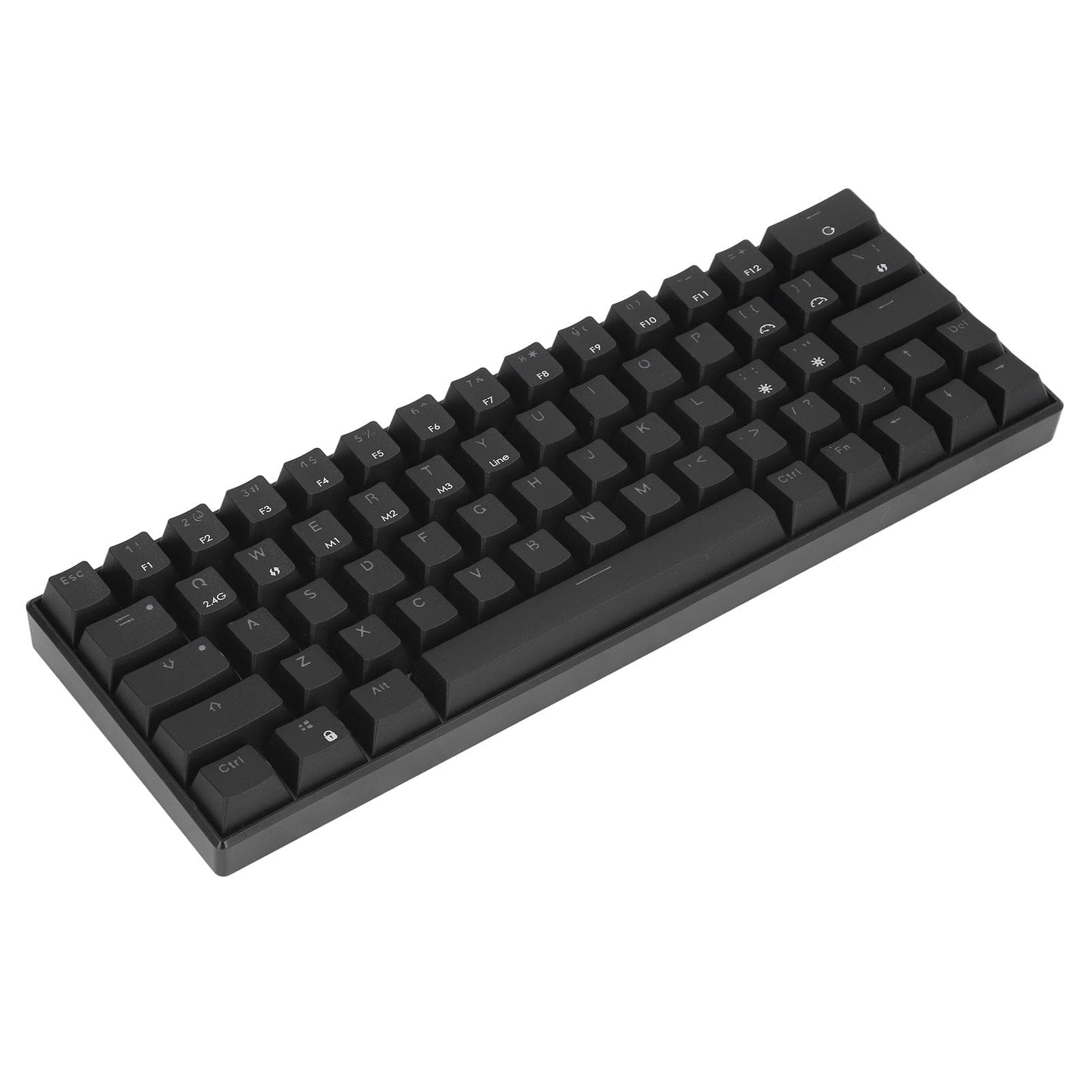 Mechanical Keyboard 64 Keys Wireless 2.4G BT3.0 5.0 Type C Wired Connection Ergonomic Design Black Green axis