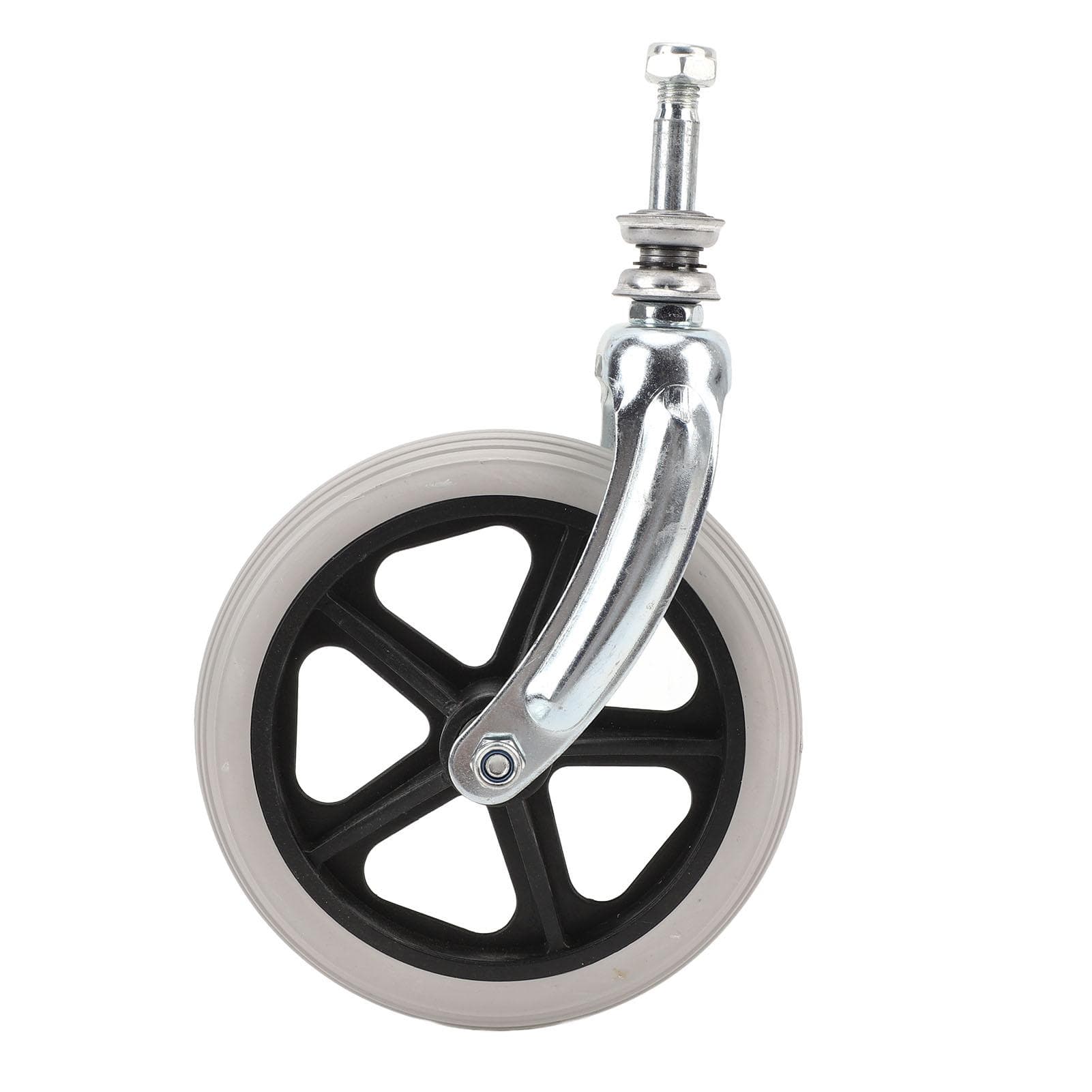 7 Inch Wheelchair Front Wheels with Front Fork Drive Steel Front Fork Wheel Replacement Part for