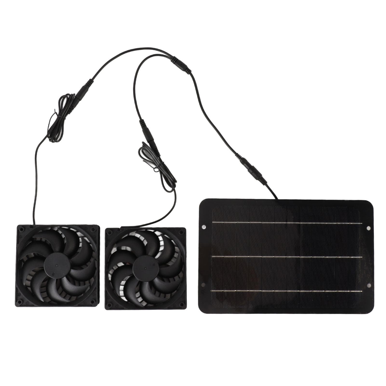 Solar Powered Fan Kit Waterproof Portable 10W 12V for Chicken Coop Greenhouse Dog House Shed