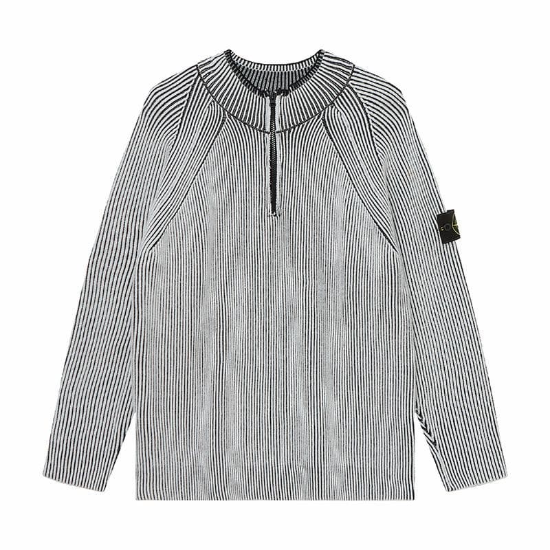 Cross-Border Stone Island Round Neck Unisex Pullover Sweater - European & American Trendy Style M