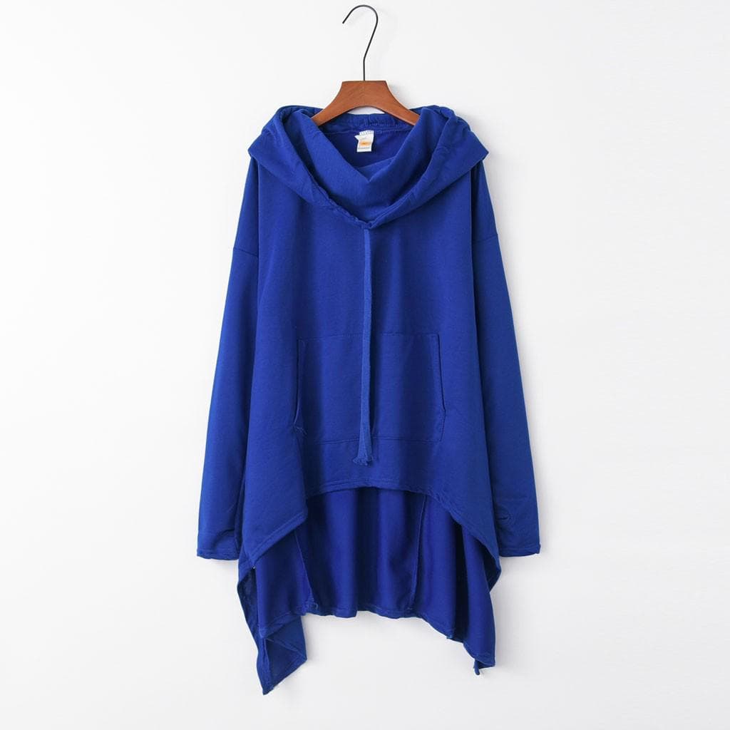 Women's Spring and Autumn Hoodie Long Hooded Sweatshirt Large Size Long Single Layer Hoodie Top XS