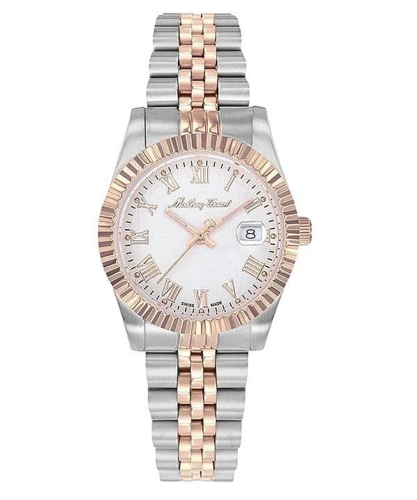 Mathey-Tissot Mathy III Roman Two Tone Stainless Steel White Dial Quartz D810BRA Women's Watch white