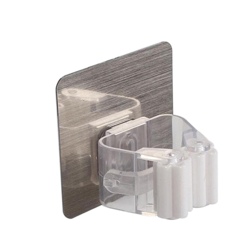 Wall Mount Mop Hanger Traceless Powerful Sticky Bathroom Mop Clip Holder