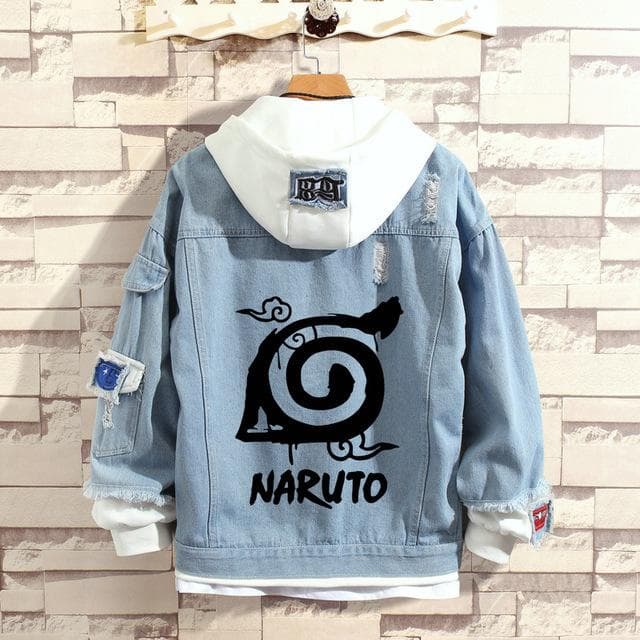 Cosroad Naruto Denim Jacket Uchiha Sasuke Cosplay Spring Autumn Jeans Hooded Sweatshirt Men Women Costumes Outwear Coats S