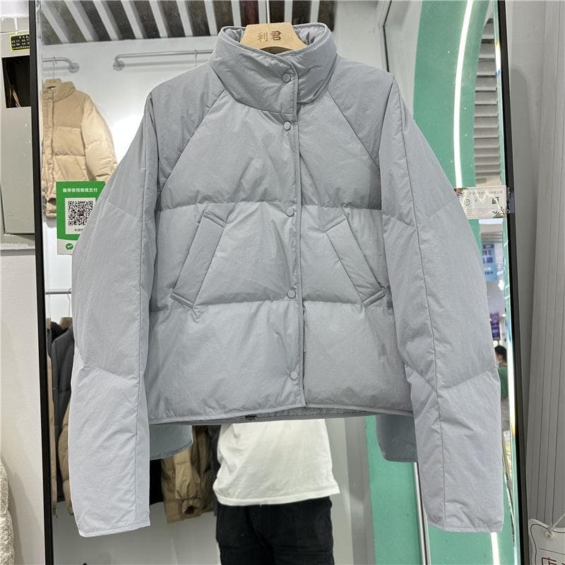 Down Jacket Women's New Korean Version Bread Jacket Milk Blue Short Jacket M