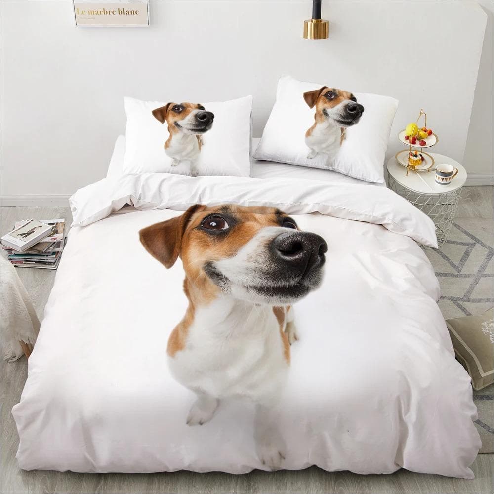 Dog Duvet Cover Set Double Queen King Size Bedding Set Black and White Border Shepherd Soft Comfortable 23pcs Twin Quilt Cover AU Single 140x210cm