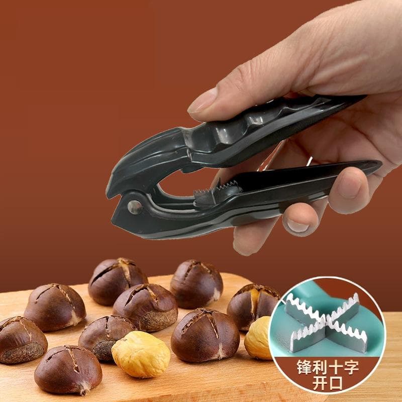 Chestnut Nut Opener Universal Walnut Hazelnut Nut Opener Clip Cross Sawtooth Knife Size Household Shelling Tool Kitchen Items black