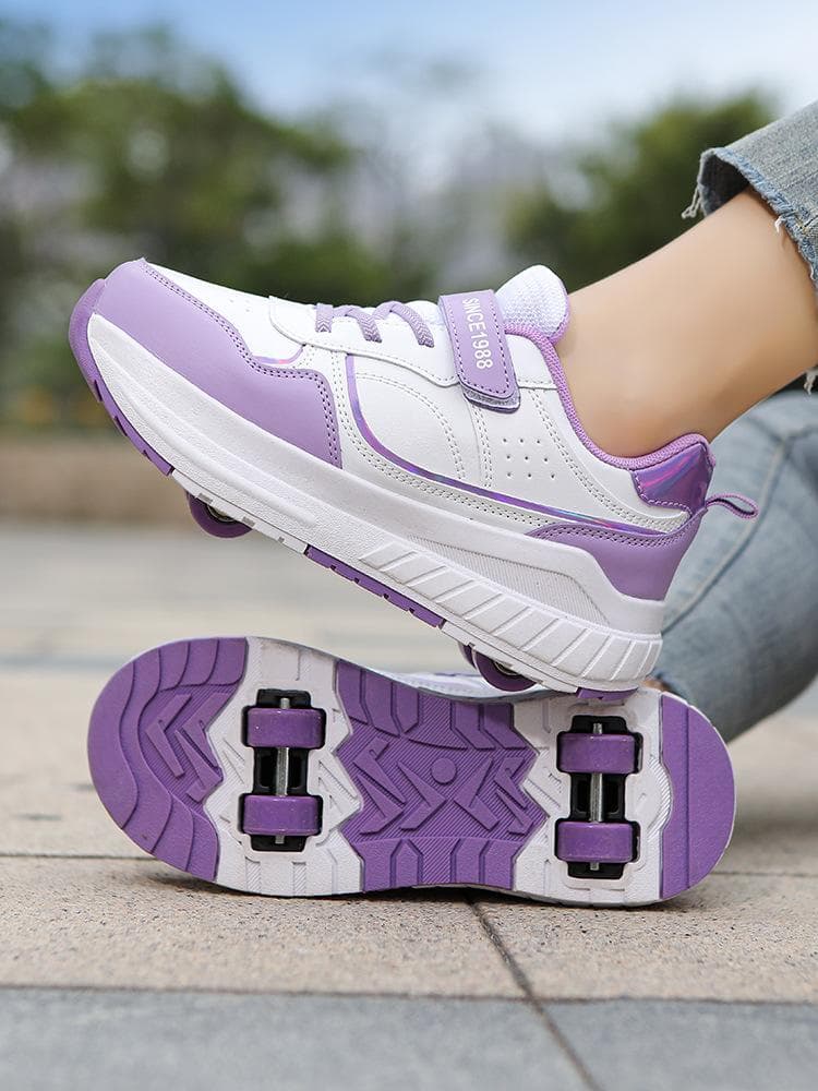 Children's Shape-shifting Shoes Four-wheel Runaway Shoes Boys and Girls Dual-purpose Roller Skates Double-row Roller Skates Adult 37