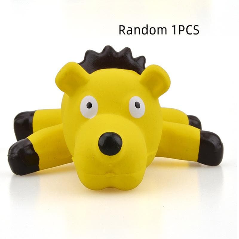 Cute Q Version Lion Dog Toy Squeaky Latex Yellow Characters)