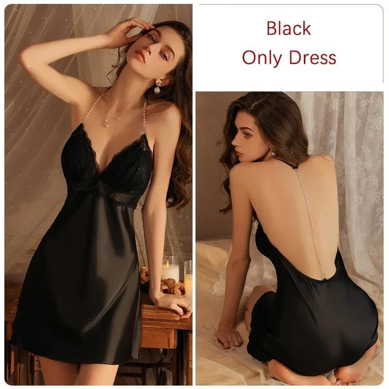 Nighttime Pajama Set Women's Backless Spaghetti Straps with Bra Cups Women's Luxury Pajamas for Women XL