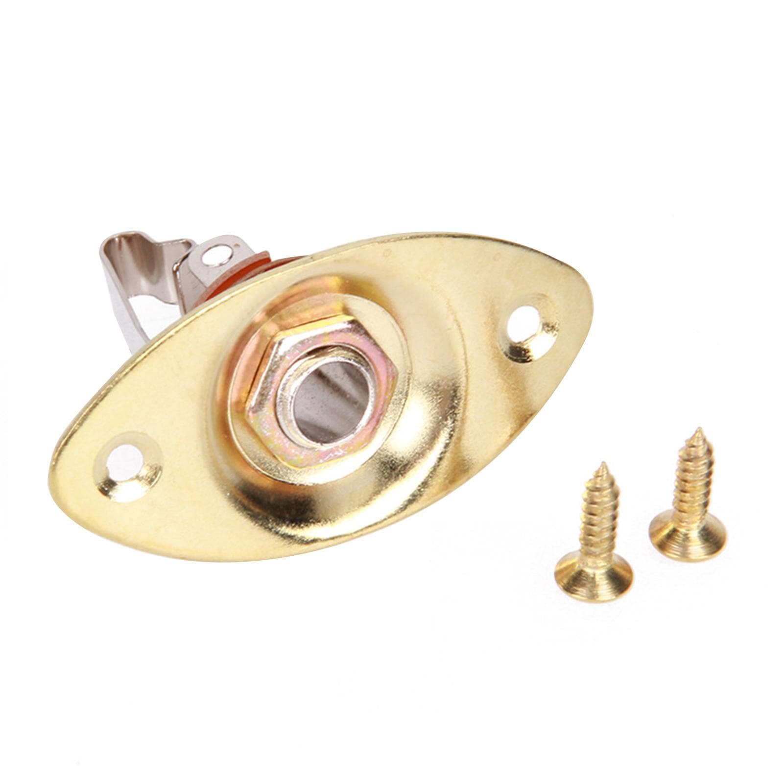 6.35mm Electric Guitar/Bass O-val Pickup Jack Poratble gold