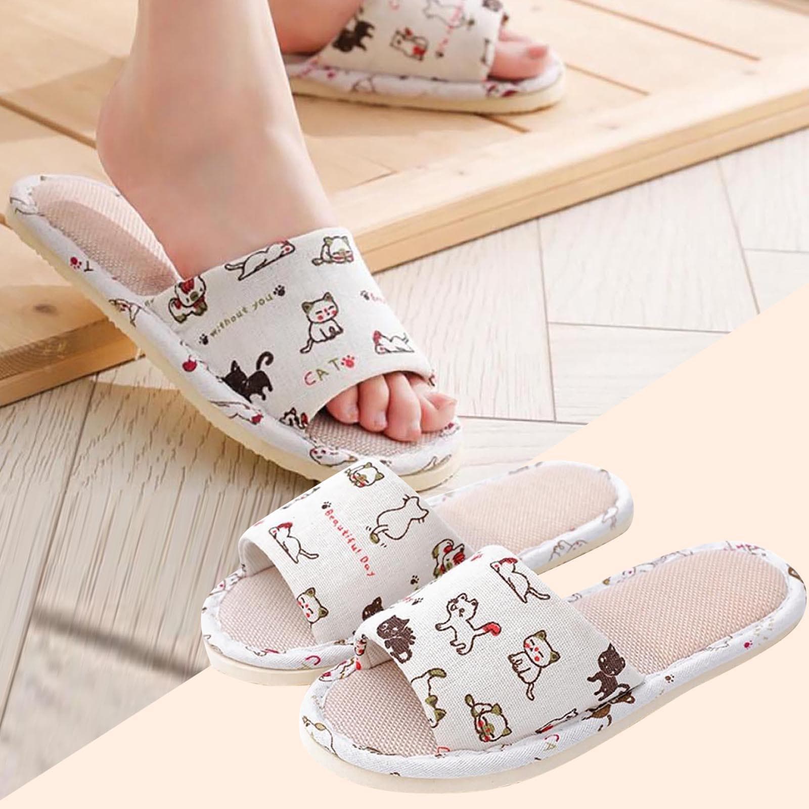 Womens Mens Couples Fashion Casual Home Slippers Indoor Floor Flat Shoes Sandals 43-44
