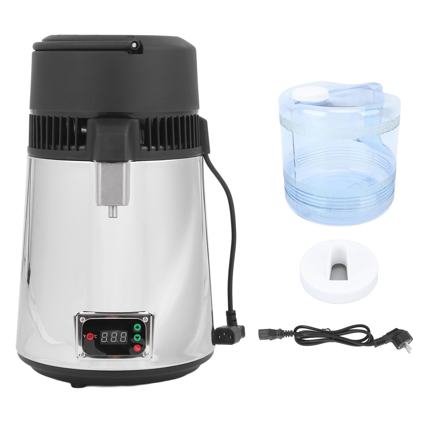4L Water Distiller 750W Stainless Steel Automatic Distilled Water Maker Countertop Distilling Pure L