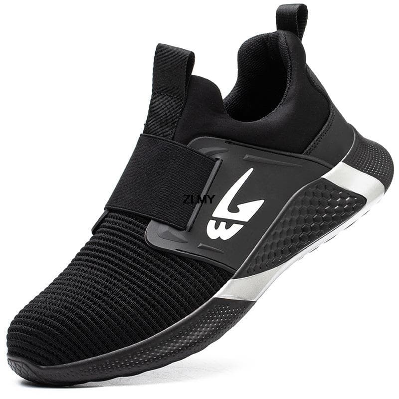 Breathable Safety Shoes Men Women Steel Toe Work Shoes Puncture Proof Work Safety Boots Light Anti-smash Sneaker New Man Fashion 46 black