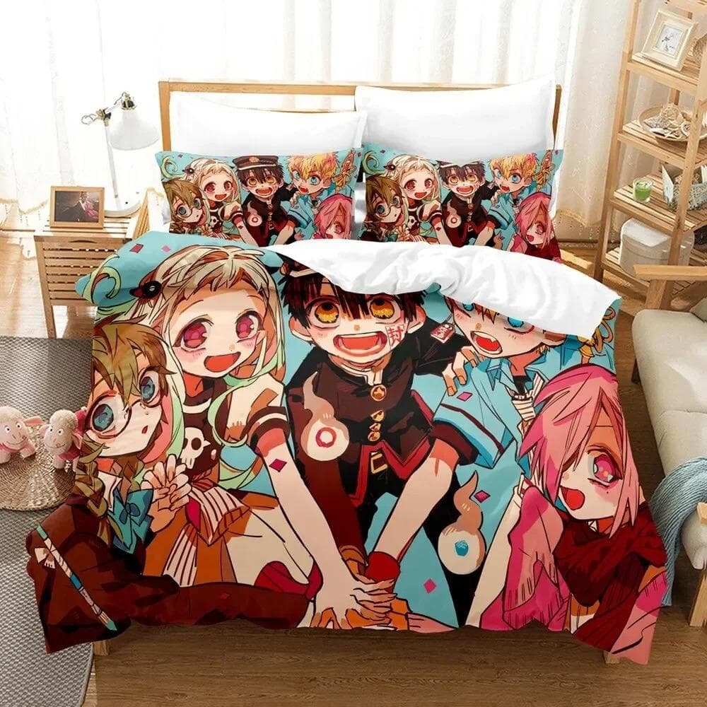 Fashion 3D Printing Anime Toilet-bound Hanako-kun Bedding Set Duvet Cover Sets Comforter Bedding Double Size Adults Kids Gift 70x133cm 2pcs