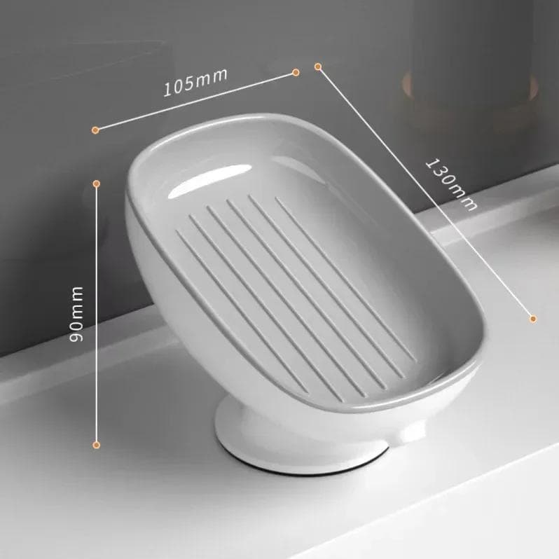 Super Suction Cup Soap Dish with Drain Water for Bathroom Soap Holder Kithcen Sponge Holder Soap Container Bathroom Supplies gray