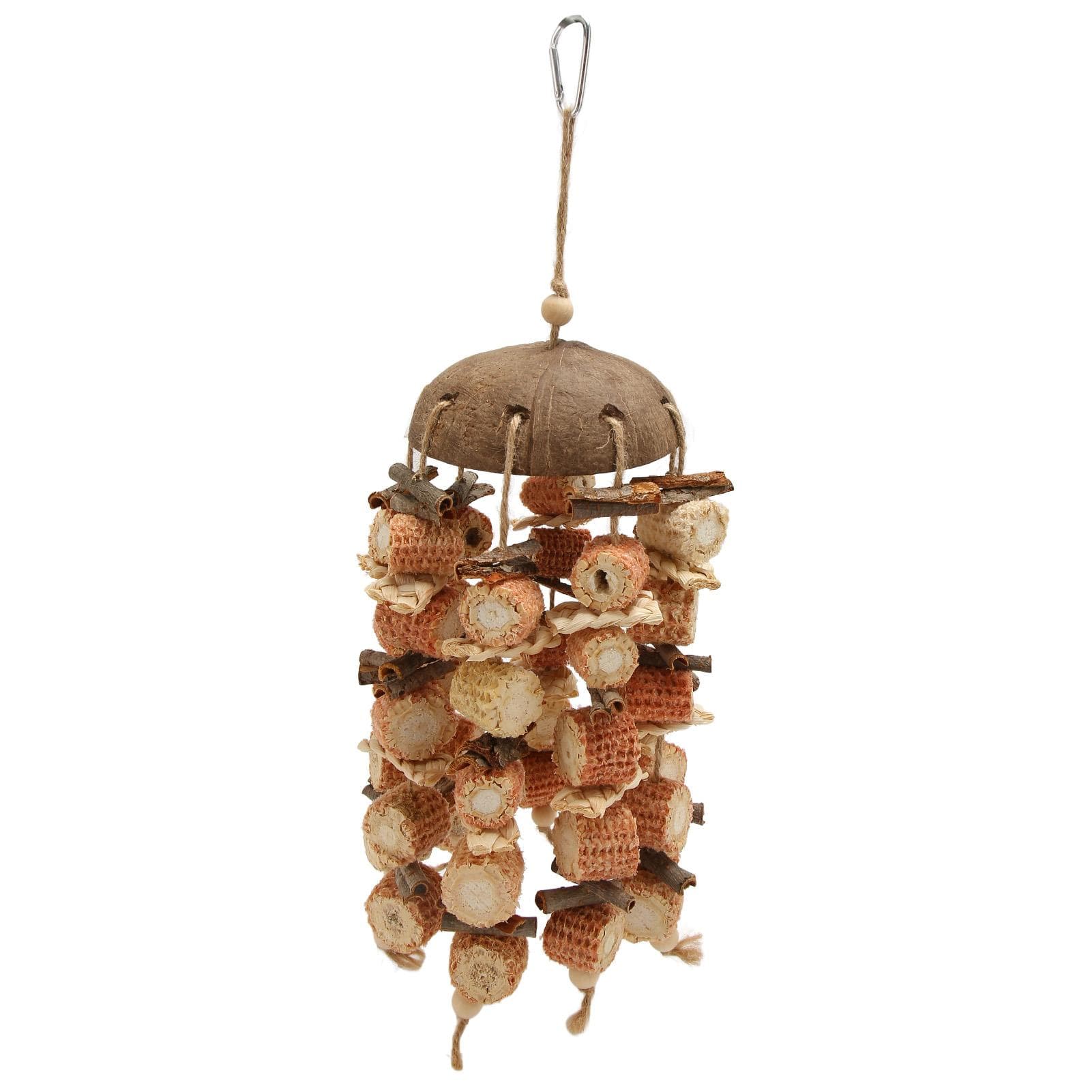 Coconut Shell Bird Chewing Toy Bark Corn Cob Corn Leaves Bite Resistance Fun Decorative Parrot