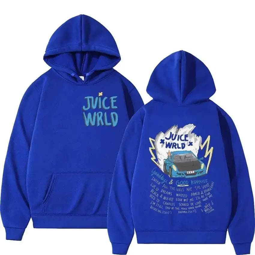 Male and Female Rapper Juice Wrld Hooded Sweatshirt Urban Fashion Sweatshirt Popular Hip-hop Sweatshirt Long Sleeved Streetwear M