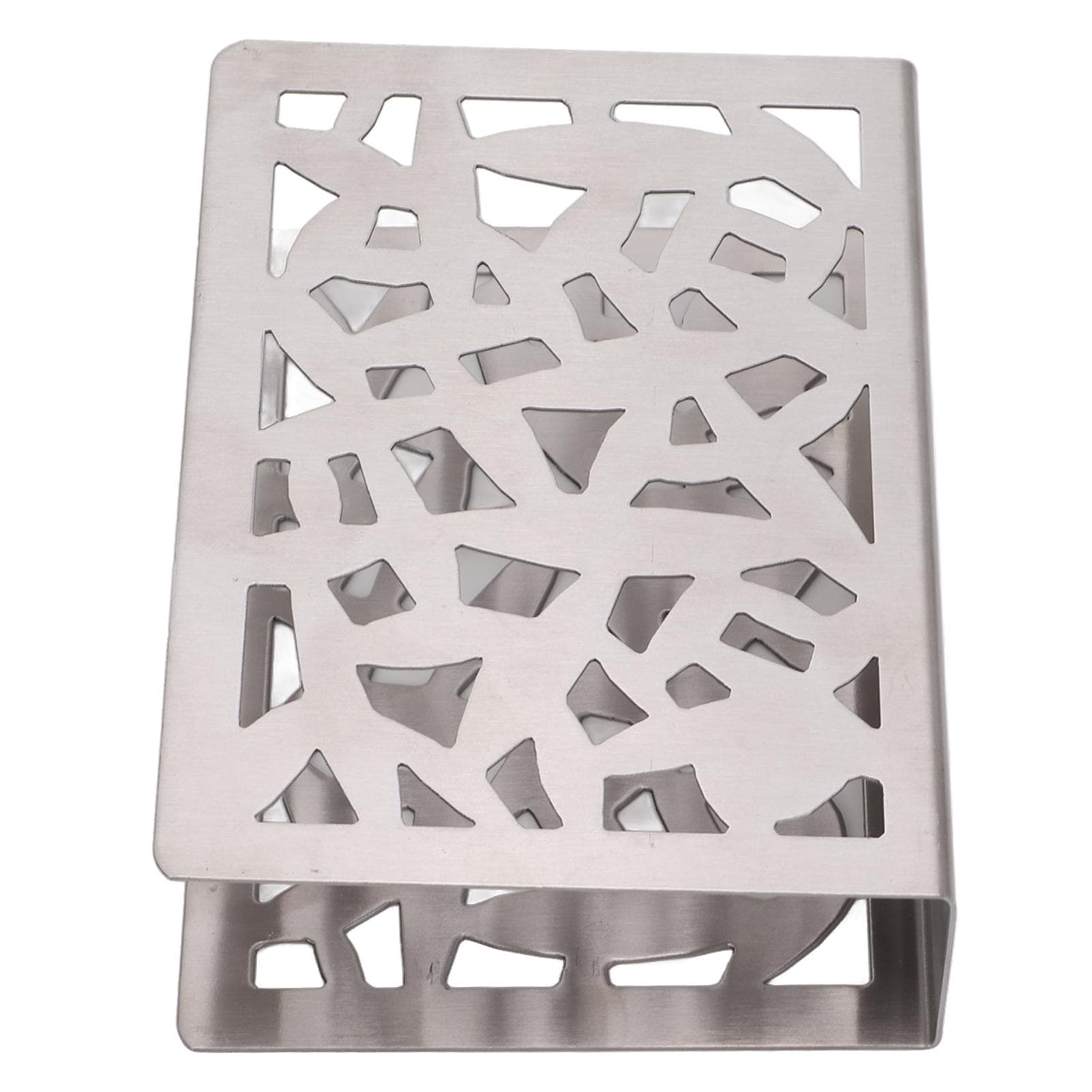 Napkin Holder Stainless Steel Metal Frosted Vertical Tissue Holder Home Office Dining Table silver