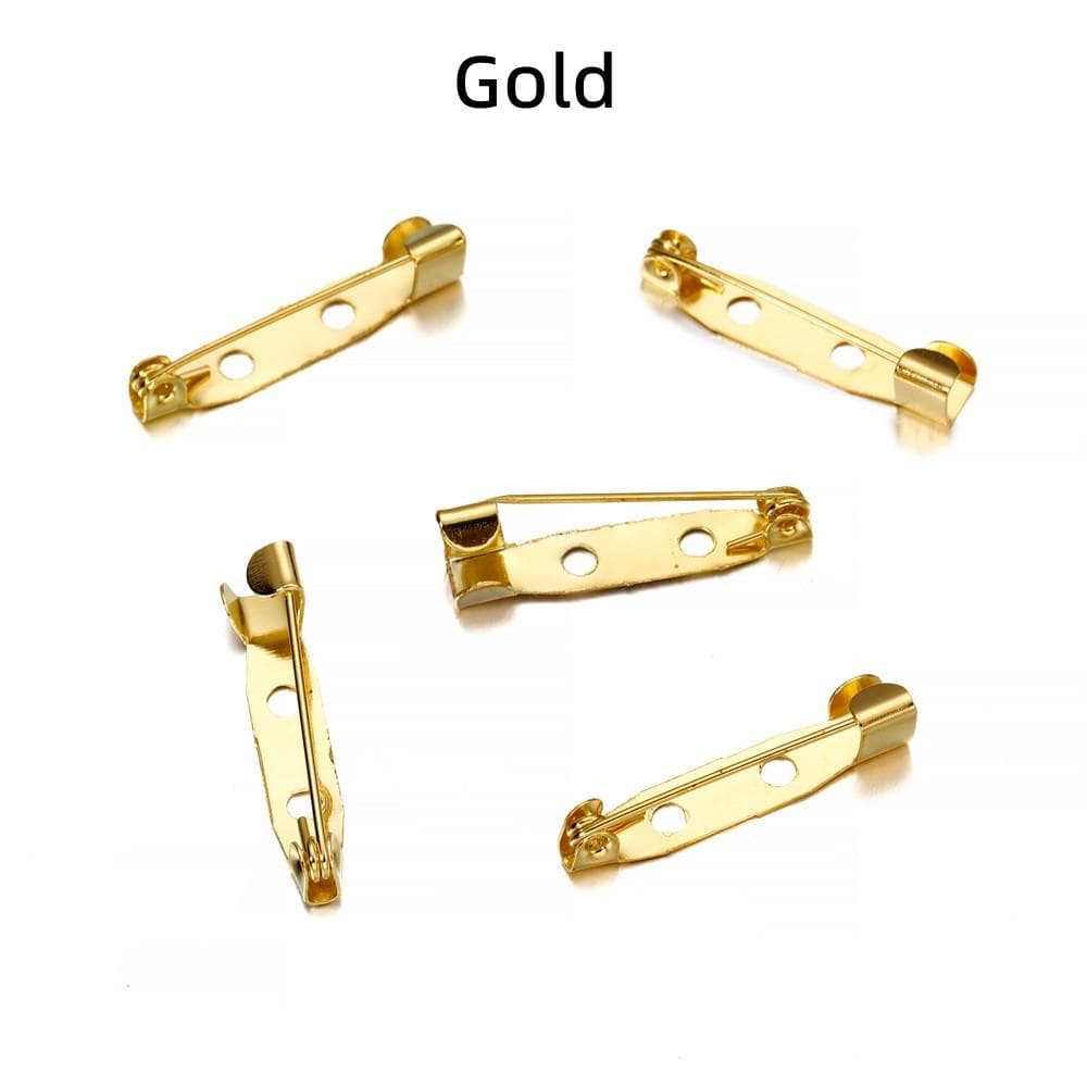 50pcs/lot 15 20 25 30 35mm Brooch Clip Base Pins Safety Pins Brooch Settings Blank Base For DIY Jewelry Making Supplies 15mm