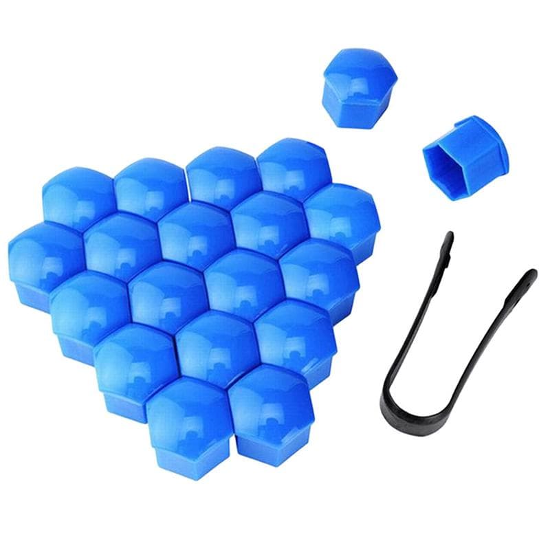 17/19/21mm 20Pcs Car Wheel Nut Caps Protection Covers Caps Anti-Rust Auto Hub Screw Cover Car Tyre Nut Bolt Exterior Decoration 17mm blue