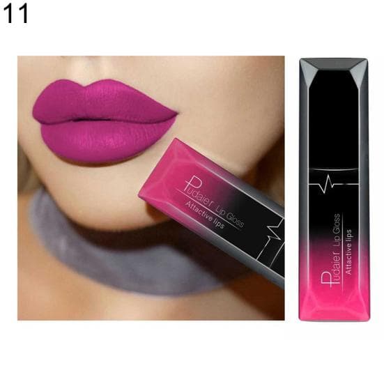 Long Lasting Liquid Lipstick Matte Moisturizing Advanced Lip Gloss Lip Glaze Glitter Matte Finish Lip Makeup Lipstick Women Sexy Beauty Cosmetic 11#