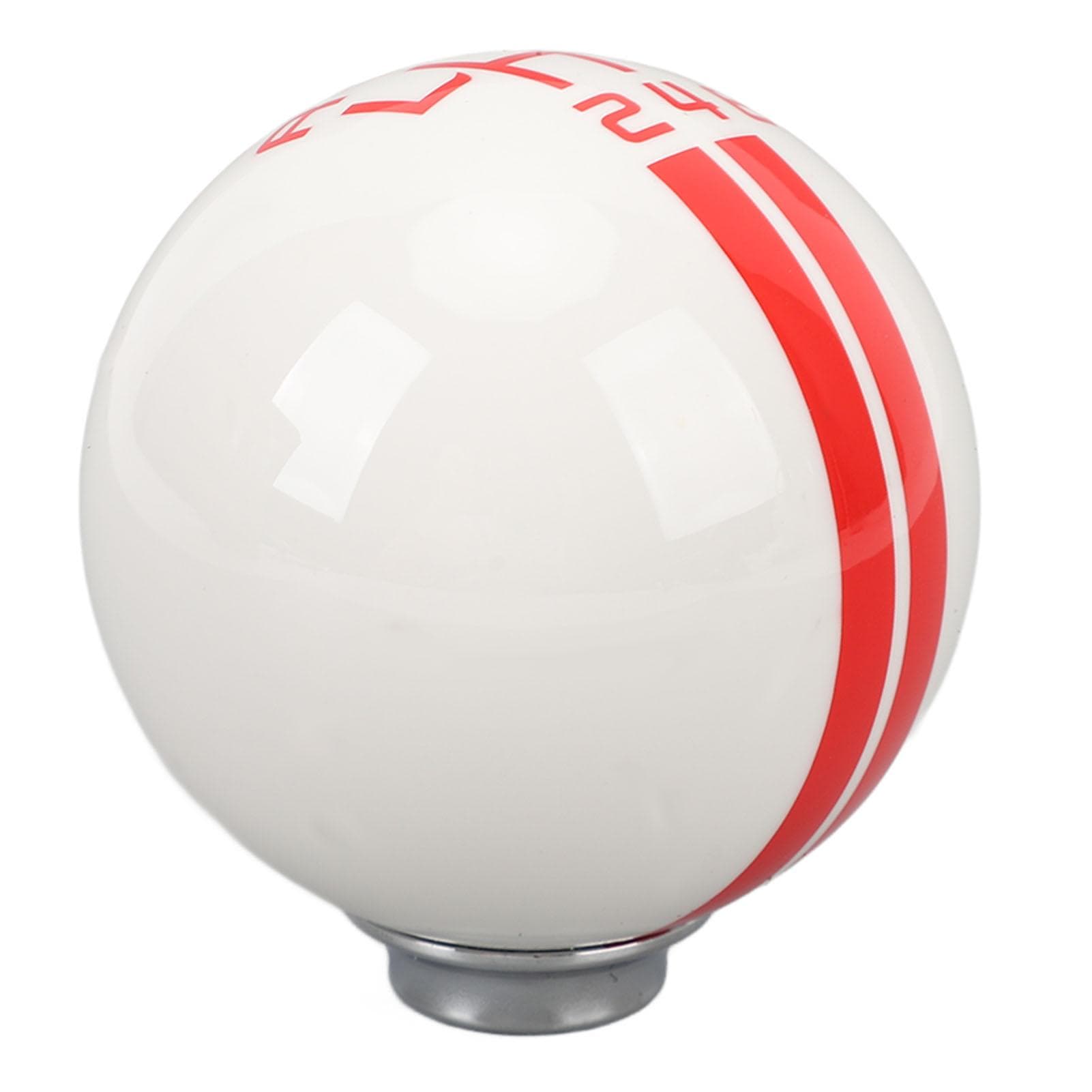 6 Speed Car Racing Gear Shift Knob for Shelby GT500 Style Round Ball Shift Knob with 3 Adapters for red/white